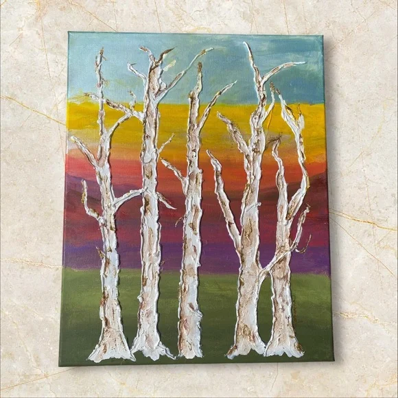 Colorful Abstract Tree Art Canvas - Picture 2 of 7
